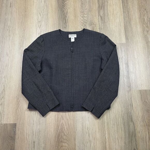 Pendleton Jacket Womens 16 Wool Full Zip Tweed Textured Classic Made in USA - Picture 1 of 11